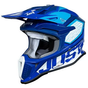 Шлем кроссовый JUST1 J18 HEXA (син/бел глянц, XL)