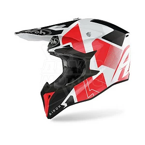 Внедорожный шлем Airoh Wraap Raze (красн/бел/черн, S)