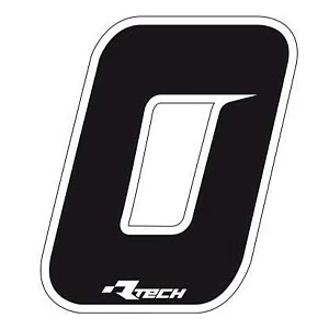 Наклейка R-tech 14,5 х 11,5 см стартовый номер "0" черный