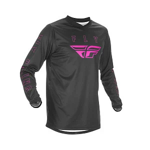 Джерси FLY RACING F-16 черная/розовая  (2021) (детская)    YS
