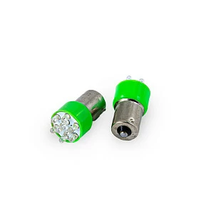Лампа указатель поворота, одноконтактная (2шт) 9 LED зелен.