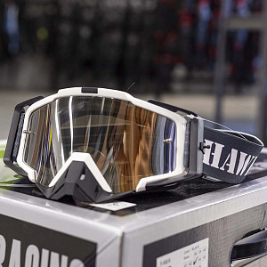 Очки для мотокросса МХ101, серебристая зеркальная линза
