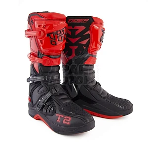 Мотоботы TIGER T2, черный/красный (Черный/ красный , 45, 205099-7)